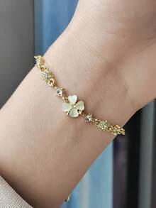 1 Piece Of Women's Bracelet, Perfect For Wearing At Banquets, Graduation Balls, Parties, And Other Special Occasions. It's A Perfect Accessory To Enhance Your Overall Look, Both Bold And Fashionable. - 黃金 - 查看 5