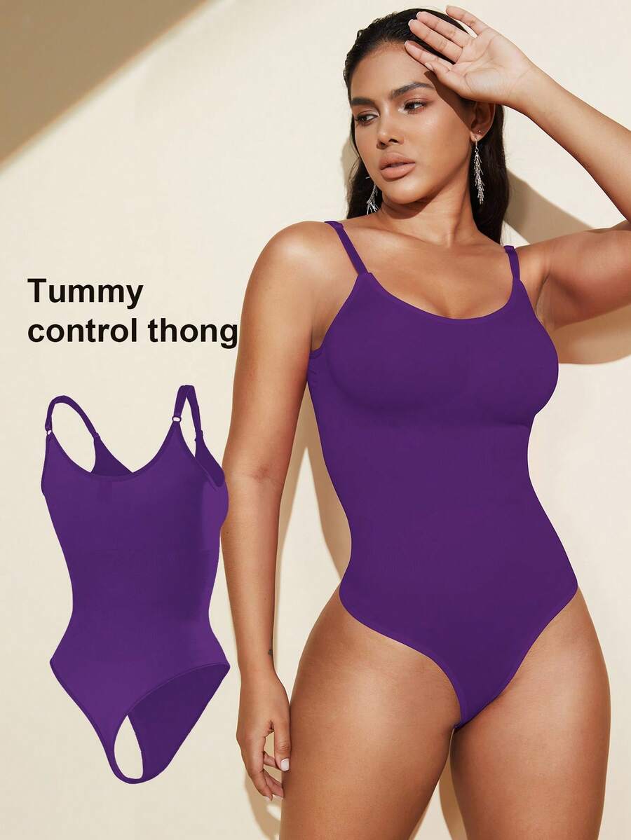 1件装女士无缝塑身连体衣，丁字裤底，瘦身塑形连体衣，收腹连体衣，塑身衣，束腰带