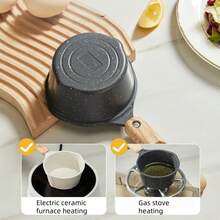 黄油加热锅，双出奶锅，不粘煎锅，小厨具，炖锅，烹饪锅 - 彩色 - 查看 6