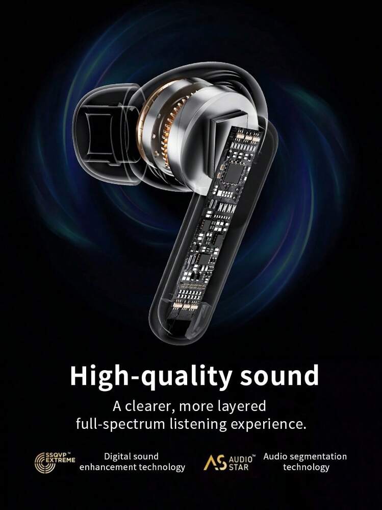 Tai nghe Bluetooth bán nhét tai Lenovo EA220 với tính năng khử tiếng ồn cuộc gọi thông minh bằng AI, âm thanh vòm không gian, Bluetooth V5.4 mới, thời lượng pin 24 giờ và bao bì tại Trung Quốc - đá mặt trăng màu trắng - Xem 5