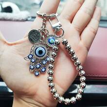 1 Devil's Eye Keychain, Exquisite Rhinestone Keychain, Used For Keychain Hanging Decoration, Fashionable Alloy Pendant Suitable For Ladies' Bags And Keys, Birthday , Valentine's Day Christmas Gift Ideas Bag Accessories Lanyards With Id Holder Car Accessories Bag Charms