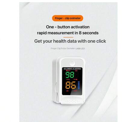 Fingertip Pulse Oximeter For Home And Medical Use, Monitors Pulse Oxygen Saturation And Blood Oxygen Saturation