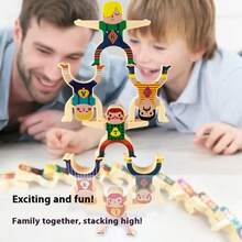 32/24/16/8pcs Hercules Balance Bricks Pro Building Blocks Stacking Arhat Puzzle, Plastic Toy Stickers Jenga Hercules Desktop Game, Perfect Birthday, Holiday, Halloween, Christmas Gift