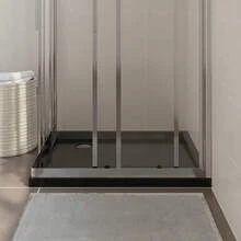 vidaXL Square ABS Shower Base Tray  31.5"X31.5" - Black - View 3