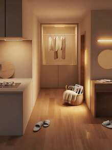 1pc LED Wireless Motion Sensor Cabinet Light, Magnetic USB Rechargeable Night Light (10/20/30/50cm) For Lighting In Kitchen, Bedroom, Cabinet, Wardrobe, Stairs, Hallway (Please Watch The Video For Installation Guide) Battery Capacity: 150mAh, 200mAh, 350mAh, Kitchen Accessories, Kitchen Decor, Bedroom Decor, Bedroom, Lights, Light, Kitchen, Stair Lights, Bedroom Decor, Room Decor Bedroom, Lamp, Ceiling Lights