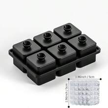 6Grid Diamond Shaped Ice Mold Reusable Ice Maker IceCream Tools Ice Ball Mold Round Square Silicone Ice Cube Mold Kitchen Tools - Black - View 6