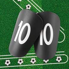 1 Pair #10 Number Football Shin Guards - Compact, Lightweight, Curved Design For Comfort, Unisex Football Accessory