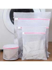 1/3/6pcs Nylon Mesh Laundry Bags For Delicate Clothing Protection, Garment Care Washing Net Bags, Fine Knit Fabric Wash Bags For Machine Washable Clothes, Minimalist Home Organization Storage Bags, Protective Net Mesh Bags For Spring Summer Delicate Garments, Clothing Protection Bags For Gentle Wash Care - Multicolor - View 4