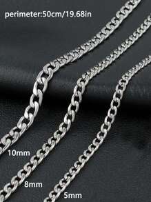 1 pieza Pulsera básica clásica cubana de acero inoxidable para hombres, joyería de estilo hip-hop, deportiva y ruda, regalo de joyería de moda adecuado para fiestas y playas