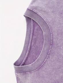 100% Pure Cotton  STRR Double-Sided Printed T-Shirt - Soft, Breathable, And Comfortable For Casual Wear - 紫色 - 查看 4