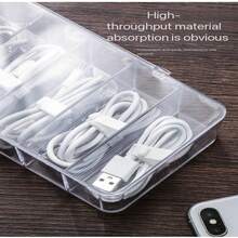 Hộp quản lý cáp sạc nhanh, 1 hộp quản lý cáp chống bụi, hộp sắp xếp cáp, hộp đựng cáp dữ liệu để bàn cho bộ sạc điện thoại, kẹp dây nguồn, hộp quản lý cáp nhiều ngăn trong suốt để bàn, quà tặng Ngày Phụ nữ, quà sinh nhật. - Trong sáng - Xem 10