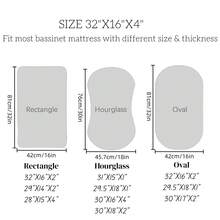 2 包防水婴儿摇篮床垫套，超柔软，适用于标准婴儿摇篮床垫或摇篮，防水婴儿摇篮床单，适合男孩和女孩，32X16 英寸 - 彩色 - 查看 2