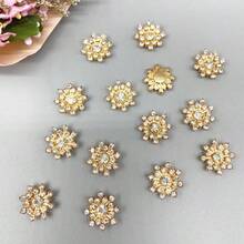 20pcs Snowflake Cabochon Metal Base Strass Glitter Rhinestone Buttons For Clothing Shoes Bags Accessories DIY Crafts - Multicolor - View 10