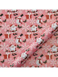 8张圣诞印花包装纸，50*70厘米，铜版纸，适合礼品包装，朋友礼物，节日包装，耐用纸质材料，圣诞树和驯鹿设计 - 彩色 - 查看 12