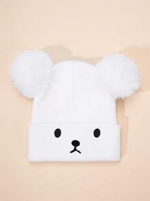 3 件/1 件刺绣熊表情双绒球儿童针织帽，滑雪保暖男女宝宝 Y2K 风格户外冬季无檐小帽，休闲百搭寒冷天气针织帽 - 兒童針織帽 - 查看 14