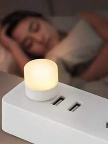 1/4/10个装迷你USB小夜灯暖白色护眼读书灯USB插头电脑移动电源充电LED夜灯 - usb迷你夜燈 - 查看 3