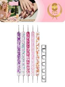 33件套美甲笔套装，美甲工具套装，点钻笔，除尘刷，长线笔，凝胶指甲油设计笔，美甲笔套装，专业人士和初学者必备的美甲用品，适合家庭和美甲沙龙使用 - 彩色 - 查看 14