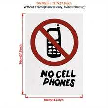 No Cell Phones Canvas Poster - Luke's Restaurant Sign Print, Unframed Wall Art For Home Decor