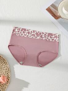 4-Piece Set Of Pink Hearts Underwear Women High Waist Comfort Ropa Interior De Mujer Autumn And Winter Seasons Cotton Underwear Women High Quality Panties For Women - 彩色 - 查看 7