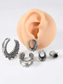 1个U型莲花耳扩，开放式纹理，肉色耳洞，耳扩，不锈钢材质，8mm-25mm - 如圖 - 查看 6