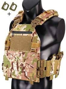 Gilet da caccia con sgancio rapido a un pulsante, espandibile e staccabile, con perforazioni laser, resistente all'abrasione e alla lacerazione, adatto per la caccia, la sopravvivenza all'aperto e altre applicazioni