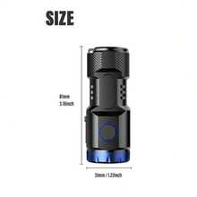 1 PC LED Mini Flashlight High Lumens,6 Lighting Modes,Type-C USB Rechargeable Flashlight Portable ,USB Rechargeable Small Flashlight With Side COB Light ABS Shell Magnetic With Lampshade - Silver - View 7