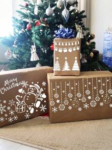 16-teiliges DIY Weihnachtsschablonen-Set, 5x5 Zoll wiederverwendbare Kunststoffschablone zum Malen auf Grußkarten und Dekorationen, festliche Zeichenschablone für Feiertags-Projekte