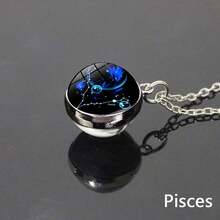 1pc 12 Zodiac Constellation Necklace, Starry Sky Glow In The Dark Glass Ball Pendant Necklace, Suitable For Men & Women, Father's Day, Thanksgiving, Christmas, New Year, Birthday Gift, Holiday Present Valentine's Day - Constellation Necklace - View 22