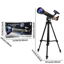 SCIENCE HORSE Teleskop astronomiczny 50/500 mm, stop aluminium, z okularem binokularowym o powiększeniu 30/60x, ręcznym ustawianiem ostrości, w zestawie uchwyt na smartfona i składany statyw – odpowiedni do obserwacji gwiazd, księżyca i aktywności na świeżym powietrzu, dla osób w wieku 8+ lat