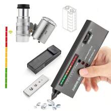 Professional Diamond Tester - Portable Electronic Diamond Tester Tool, High Precision Jewelry Diamond Tester For Precious Gems & Stones With 45x LED Magnifier - Black - View 1