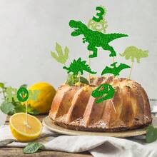 1 件/13 件恐龙 3/2/4/5 岁雷克斯生日快乐蛋糕装饰闪光霸王龙三/二蛋糕挑选 3/2/4/5 岁生日恐龙主题派对蛋糕装饰用品绿色 - 彩色 - 查看 12