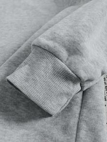 Áo sweatshirt nữ Es Trus Thu/Đông in hình ngộ nghĩnh "Dưa chuột muối chữ xanh rêu" theo phong cách đường phố, thoải mái, đa năng, phù hợp cho công sở, hoạt động ngoài trời, phong cách punk tối giản, thời trang mới, dáng ôm, màu xám tro, dày dặn, cổ tròn, casual. - Màu Xám nhạt - Xem 5