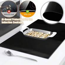 Electric Induction Hob Protector Mat Anti-Slip Mat Stove Covers 78cm X 52cm UK - Black - View 3