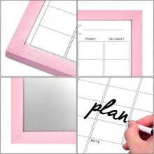 TORASO Dry Erase Monthly Calendar Board, Magnetic Whiteboard For Wall, Office_School_Home, Solid Wood Pink Frame Hanging Board 13"X 17"(YL-Pink-3343-B) - ColorA - View 3