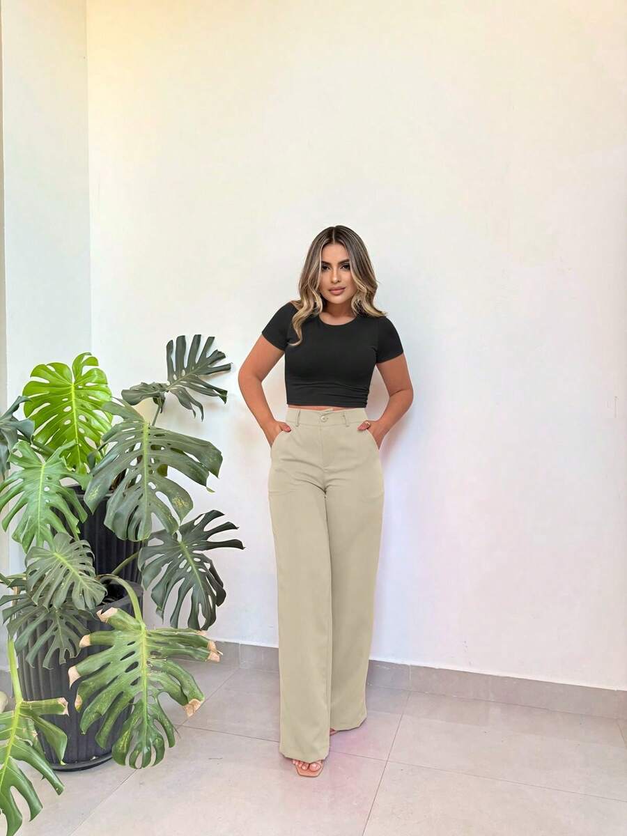Serena Pantalona Tailored Trousers - 米色 - 查看 1