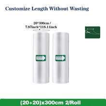 2 paquetes de rollos selladores al vacío, de 3M de longitud, duraderos y resistentes al desgarro, bolsas de almacenamiento de alimentos al vacío para cocina, para almacenamiento de alimentos y cocción a baja temperatura, artículos esenciales de cocina para el hogar - Blanco - Ver 14