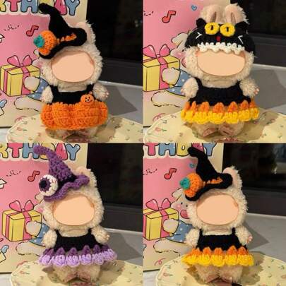 [Solo ropa] Nuevo conjunto de ropa de moda de 17 cm para muñeca Labobo de 1ra/2da/3ra generación, lindo conjunto de calabaza y gatito de punto para Labubu