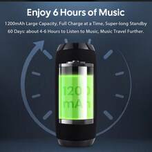 便携式户外无线低音扬声器，带充电线和 Aux 线 - 兼容 FM TF USB 插入卡 - 随时随地享受清晰强劲的声音，无线音频低音炮 U 盘 3D 环绕声，TWS 立体声低音炮杆免提通话/FM/TF 卡/U 盘，连接手机/平板电脑/电视，无线便携式音频，电子/消费电子，生日派对礼物，TG117，锂离子电池 1200 MAh - 黑色 - 查看 8