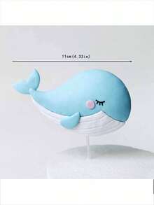11pcs Or 1pc Marine Animal Cake Decorations, Whales, Dolphins, Porcupines, Jellyfish, Octopuses, Shells, Corals And Other Underwater Animals, Marine Theme Cake Decoration Set, Birthday Cake Baptism Cake Decoration, Soft Clay Handmade With Slight Defects(Do Not Touch The Cake; Please Use It With The Stick.) - Multicolor - View 7