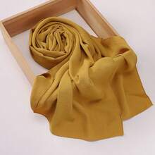 1pc Women Solid Color Crinkled Everyday Hijab, Opaque Headscarf For Dress - Multicolor - View 30