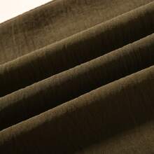 Women's Solid Color Elegant Versatile Pleated Wide Leg High-Waist Pants - Army Green - View 9