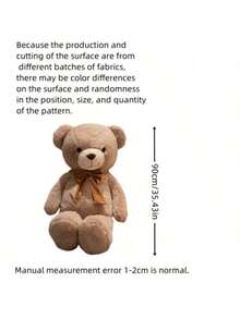 新款高品质美式泰迪熊毛绒玩具，柔软毛绒动物泰迪熊玩偶，情人节生日礼物，趣味家居沙发装饰，儿童睡眠安抚玩偶，送给女朋友的节日礼物（由于批量生产，实物与宣传图片可能存在轻微色差）