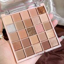 25色眼影盤帶多種(珍珠般,啞光和金屬亮絲)和高顏色,防水,防汗,合適的適用於日常穿著,地球色調 - #02 - 查看 3