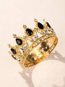 تاج فاخر مرصع بالراين ستون، تيجان من سبيكة عصرية، مناسبة للزفاف وعيد الميلاد وزينة الكيك، بطراز الأميرة - DG245 - مشاهدة 4