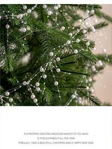 1条150厘米北欧水晶珍珠串珠圣诞装饰花环，DIY圣诞树装饰，透明雪花星形挂饰，家居装饰，圣诞装饰，房间装饰，冬季圣诞装饰，家居圣诞礼物，圣诞装饰