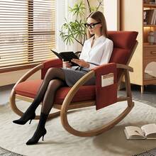 Outdoor/Indoor Single Swing Lounge Chair, Removable & Movable, Solid Wood Frame, Suitable For Cafe, Balcony, Yard