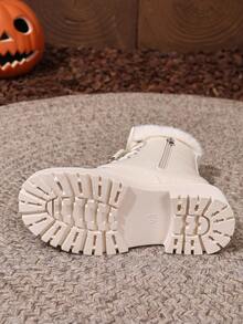 2026秋冬新款女鞋，时尚百搭休闲女鞋，女士踝靴，时尚女靴，切尔西踝靴，弹力女靴，女鞋 - 白色 - 查看 8