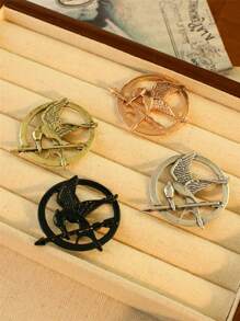 Yuan Shuo 1pc Creative & Versatile Vintage Mockingbird Metal Badge Retro Brooch Pin For Backpack, Clothing, And Accessories