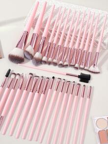 MAANGE Juego de Herramientas de Maquillaje Profesional de 26/27/30/31/50/51 piezas, Incluye Juego de Brochas de Maquillaje, Accesorios, Brocha para Polvo, Brocha para Rubor, Brocha para Corrector, Brocha para Contorno, Brocha para Base, Fácil de Transportar, Regalo Perfecto para Mujeres y Niñas - Rosa - Ver 11