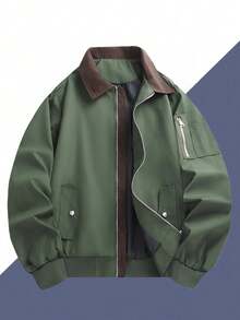 1 件时尚百搭底特律实用夹克，适合户外、徒步旅行、摩托车骑行、聚会 - 黑色 - 查看 2